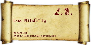 Lux Mihály névjegykártya