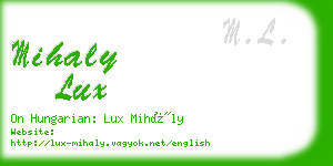 mihaly lux business card